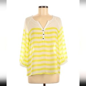 Apt. 9 Yellow and White polyester blouse